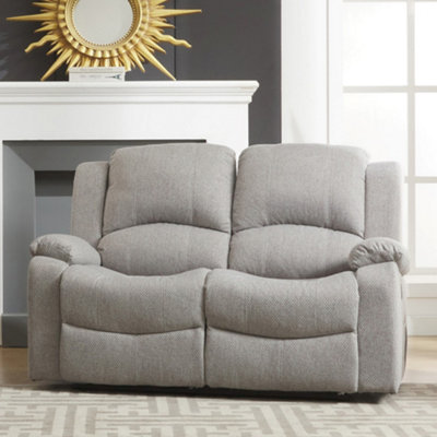B&Q Marldon 150Cm Wide Fabric 2 Seat Manually Reclining 2 Seat Sofa Light/Grey