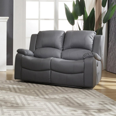 Glendale 150Cm Wide 2 Seat Grey Bonded Leather Electrically Operated 2 Seat Recliner Sofa from B&Q