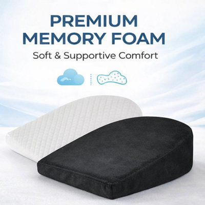 Tt Threadtrade Pregnancy Wedge Pillow Memory Foam Maternity Support Side Sleeping Removable Cover Lightweight White from B&Q