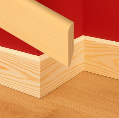  - Pencil Round Pine Skirting Boards (4")  95 X 15mm X 4.2M (3 In A Pack) Free Delivery