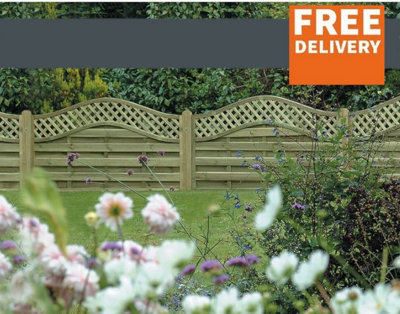 5X Omega Lattice Top Fence Panel 1.8M X 1.2M from B&Q