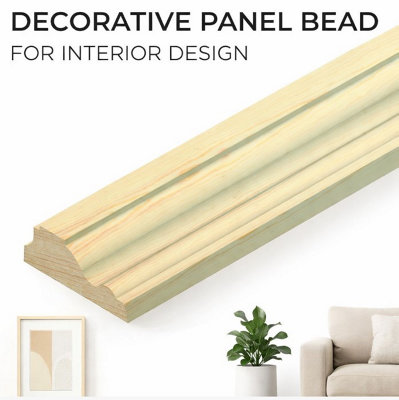 B&Q -  10X Panel Beads (Decorative Panel Beads)  33X12mm 2.4 Lengths  (Inc Delivery)