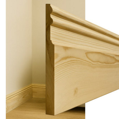  - Victorian Pine Skirting Board (220X20mm) 3.6M Lengths (Pack Of 2) Inc Delivery