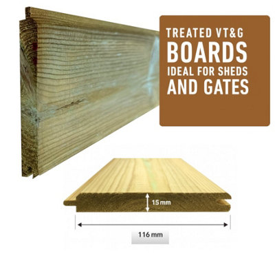  - Treated Tongue And Groove Vtg Boards 116X15mm  (Pack Of 4) 3.9M Long  (Delivery Inc)