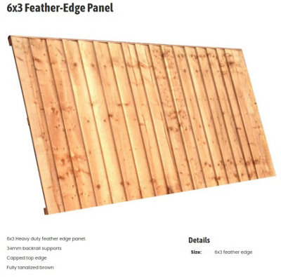 Feather Edge Fencing Panels 1.83X 900mm  X 5 In A Pack (Treated Brown) Inc Delivery from B&Q