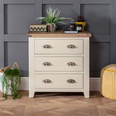 The Furniture Market Cheshire Cream Painted 3 Drawer Compact Chest Of Drawers from B&Q