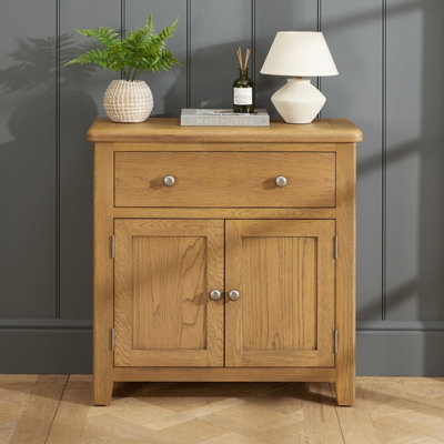 The Furniture Market Cotswold Rustic Smoked Oak Compact Small Sideboard from B&Q