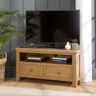 The Furniture Market Cotswold Rustic Smoked Oak Corner Tv Unit Stand Up To 46 Widescreen Size from B&Q