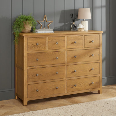 The Furniture Market Cotswold Rustic Smoked Oak Jumbo 10 Drawer Chest from B&Q