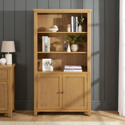 The Furniture Market Cotswold Rustic Oak Tall Wide Bookcase from B&Q
