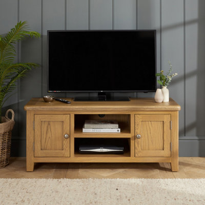 The Furniture Market Cotswold Rustic Smoked Oak Widescreen Tv Unit Stand Up To 60 Tv Size from B&Q
