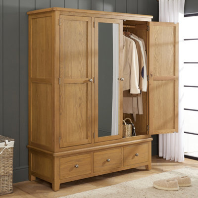 The Furniture Market Cotswold Rustic Oak Triple Wardrobe from B&Q