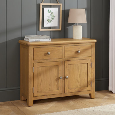 The Furniture Market Cotswold Rustic Smoked Oak Medium 2 Door 2 Drawer Sideboard from B&Q
