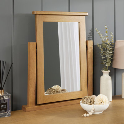The Furniture Market Cotswold Rustic Smoked Oak Vanity MirrorOak FrameAdjustable Hinged DesignSecure Fixing BracketsTraditional Country Style from B&Q