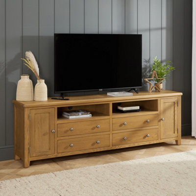 The Furniture Market Cotswold Rustic Oak Xxl Widescreen Tv Unit from B&Q