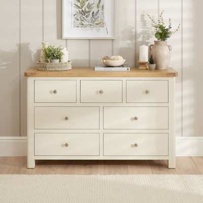 The Furniture Market Marbury Cream Painted 3 Over 4 Drawer Wide Chest from B&Q
