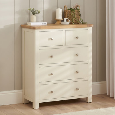 The Furniture Market Marbury Cream Painted 2 Over 3 Drawer Chest from B&Q