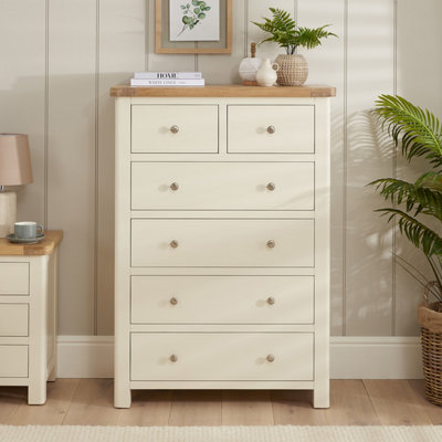 The Furniture Market Marbury Cream Painted 2 Over 4 Drawer Chest from B&Q
