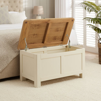 The Furniture Market Marbury Cream Painted Blanket Bedding Box from B&Q