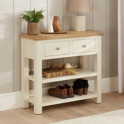 The Furniture Market Marbury Cream Painted 2 Drawer Hall Console Table from B&Q