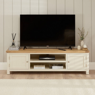 The Furniture Market Marbury Cream Painted Extra Large Widescreen Tv Unit Stand Up To 80 Tv Size from B&Q