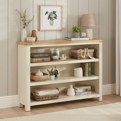 The Furniture Market Marbury Cream Painted Wide Low Large Bookcase from B&Q