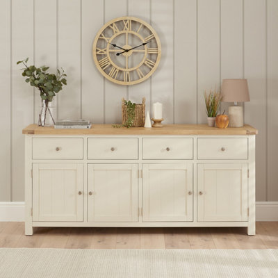 The Furniture Market Marbury Cream Painted Extra Large 4 Drawer 4 Door Sideboard from B&Q