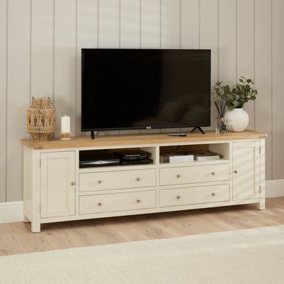The Furniture Market Marbury Cream Painted Xxl Widescreen Tv Unit Stand Up To 100 Tv Size from B&Q