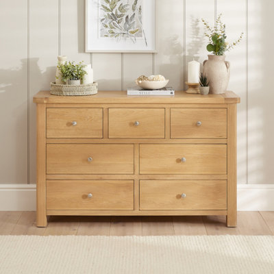 The Furniture Market Marbury Oak 3 Over 4 Drawer Wide Chest from B&Q