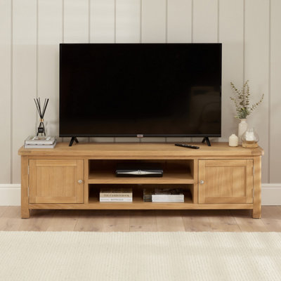 The Furniture Market Marbury Oak Extra Large Widescreen Tv Unit Stand Up To 80 Tv Size from B&Q