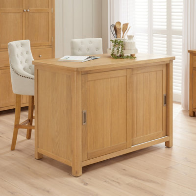 The Furniture Market Marbury Oak Bar Kitchen Island2 Seater from B&Q