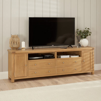 The Furniture Market Marbury Oak Xxl Widescreen Tv Unit Stand Up To 100 Tv Size from B&Q