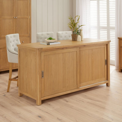 The Furniture Market Marbury Oak Kitchen Island Counter With Breakfast Bar Table Top (3 Seater) from B&Q