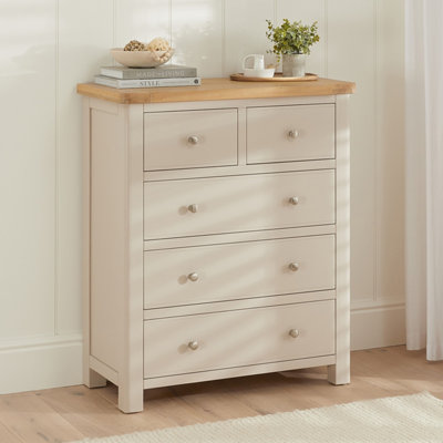 The Furniture Market Marbury Putty Grey Painted 2 Over 3 Drawer Chest from B&Q