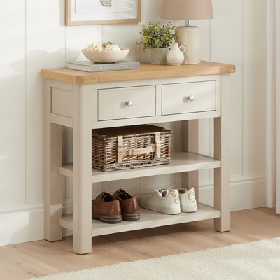 The Furniture Market Marbury Putty Grey 2 Drawer Hall Table from B&Q