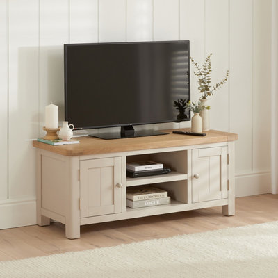 The Furniture Market Marbury Putty Grey Painted Widescreen Tv Unit Stand Up To 60 Tv Size from B&Q