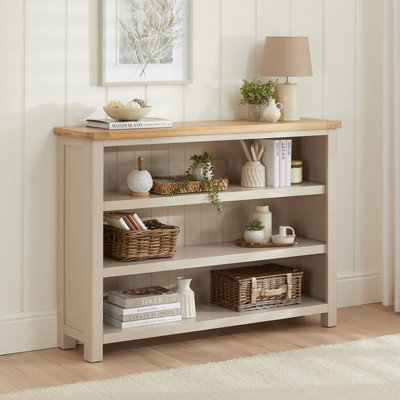 The Furniture Market Marbury Putty Grey Painted Wide Low Large Bookcase from B&Q
