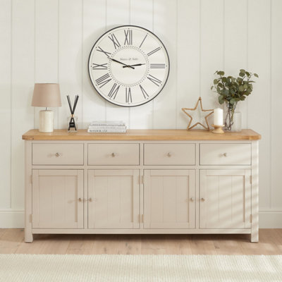 The Furniture Market Marbury Putty Grey Painted Extra Large 4 Drawer 4 Door Sideboard from B&Q