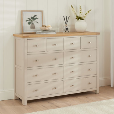 The Furniture Market Marbury Putty Grey Jumbo 10 Drawer Chest from B&Q