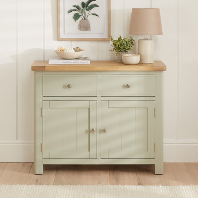 The Furniture Market Marbury Sage Green Painted Medium 2 Door 2 Drawer Sideboard from B&Q