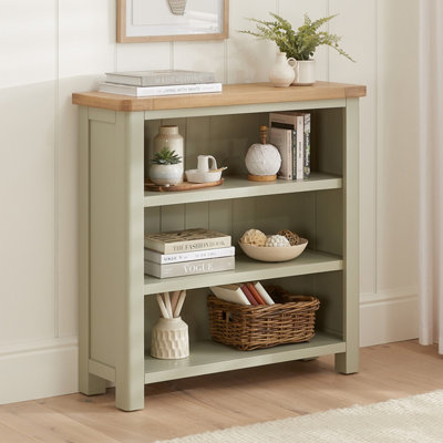 The Furniture Market Marbury Sage Green Painted Small Low Bookcase from B&Q