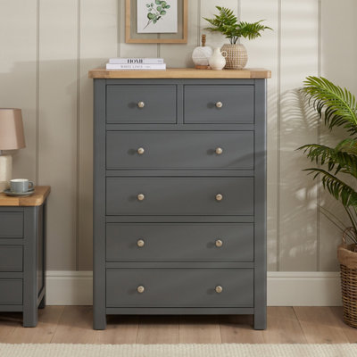 The Furniture Market Marbury Slate Grey Painted 2 Over 4 Drawer Chest from B&Q