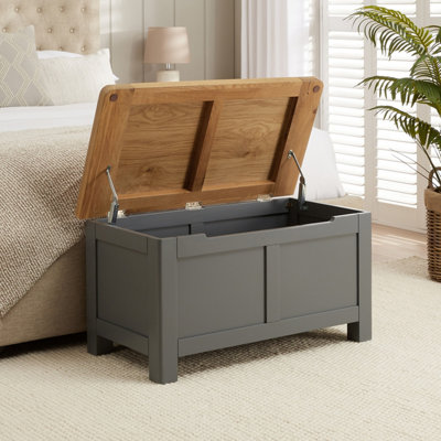 The Furniture Market Marbury Slate Grey Blanket Box from B&Q
