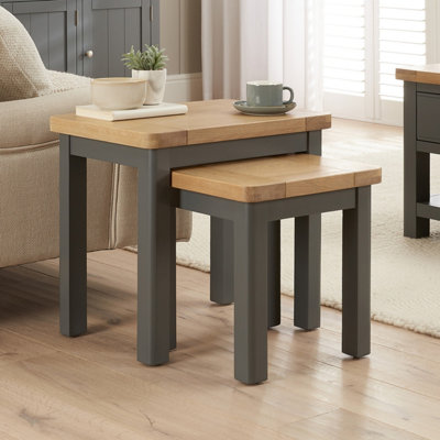 The Furniture Market Marbury Slate Grey Nest Of 2 Side Tables from B&Q