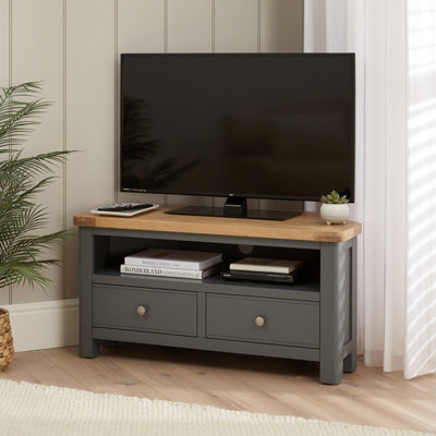 The Furniture Market Marbury Slate Grey Painted Corner Tv Unit Stand Up To 50 Widescreen Tv Size from B&Q