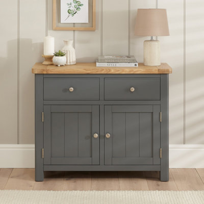 The Furniture Market Marbury Slate Grey Painted Medium 2 Door 2 Drawer Sideboard from B&Q