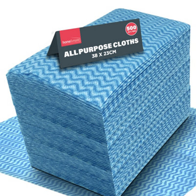 B&Q -  500Pk All Purpose Cloths Multipack Disposable Cloths To Clean SurfacesJ Cloths Style Blue Cloths