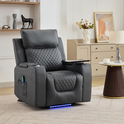  - Byron Electric Riser Recliner Chair With Massage And HeatGrey