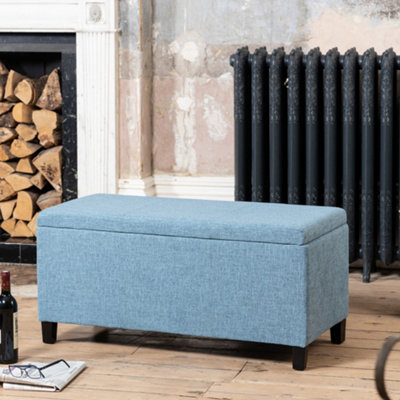 B&Q Henbury Fabric Storage Ottoman - Teal