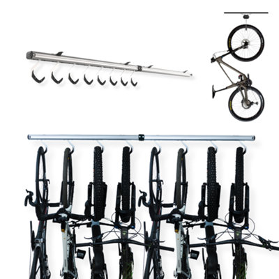 Space Saving Ceiling Mounted Bike Rack For 8 BikesRotating HooksBicycle Storage For Home/garage/shed from B&Q
